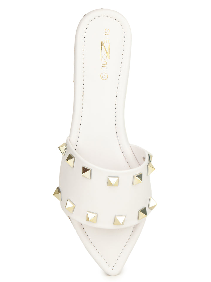 Shezone White Women Flats