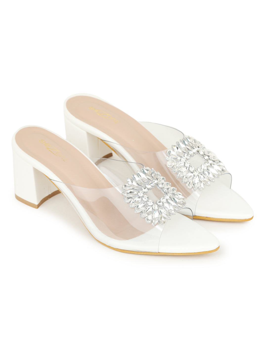 Shezone White Women Heels