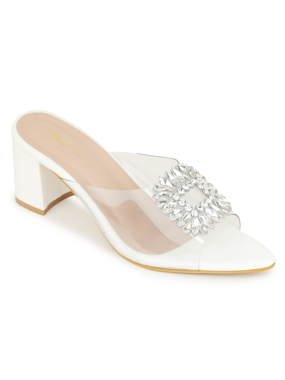 Shezone White Women Heels
