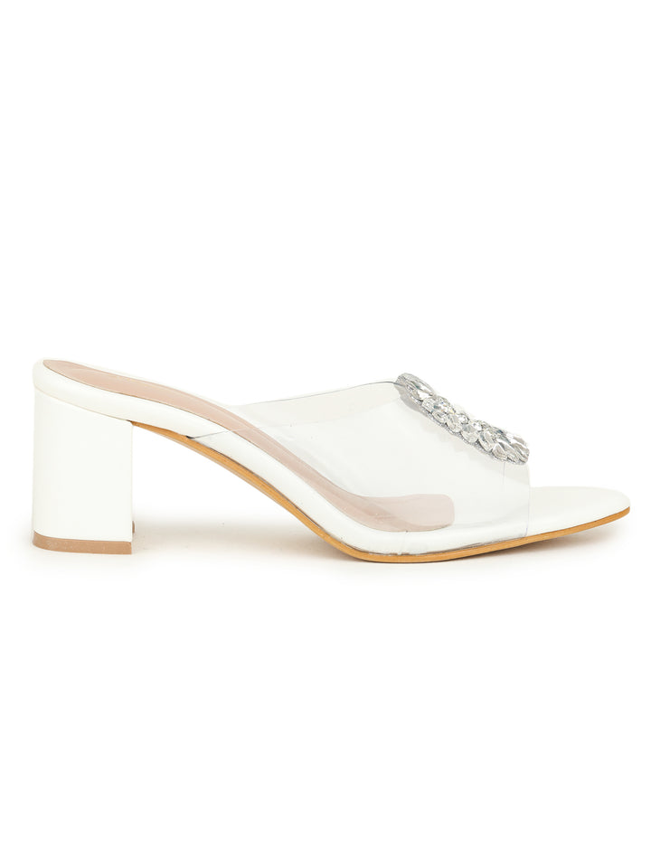 Shezone White Women Heels