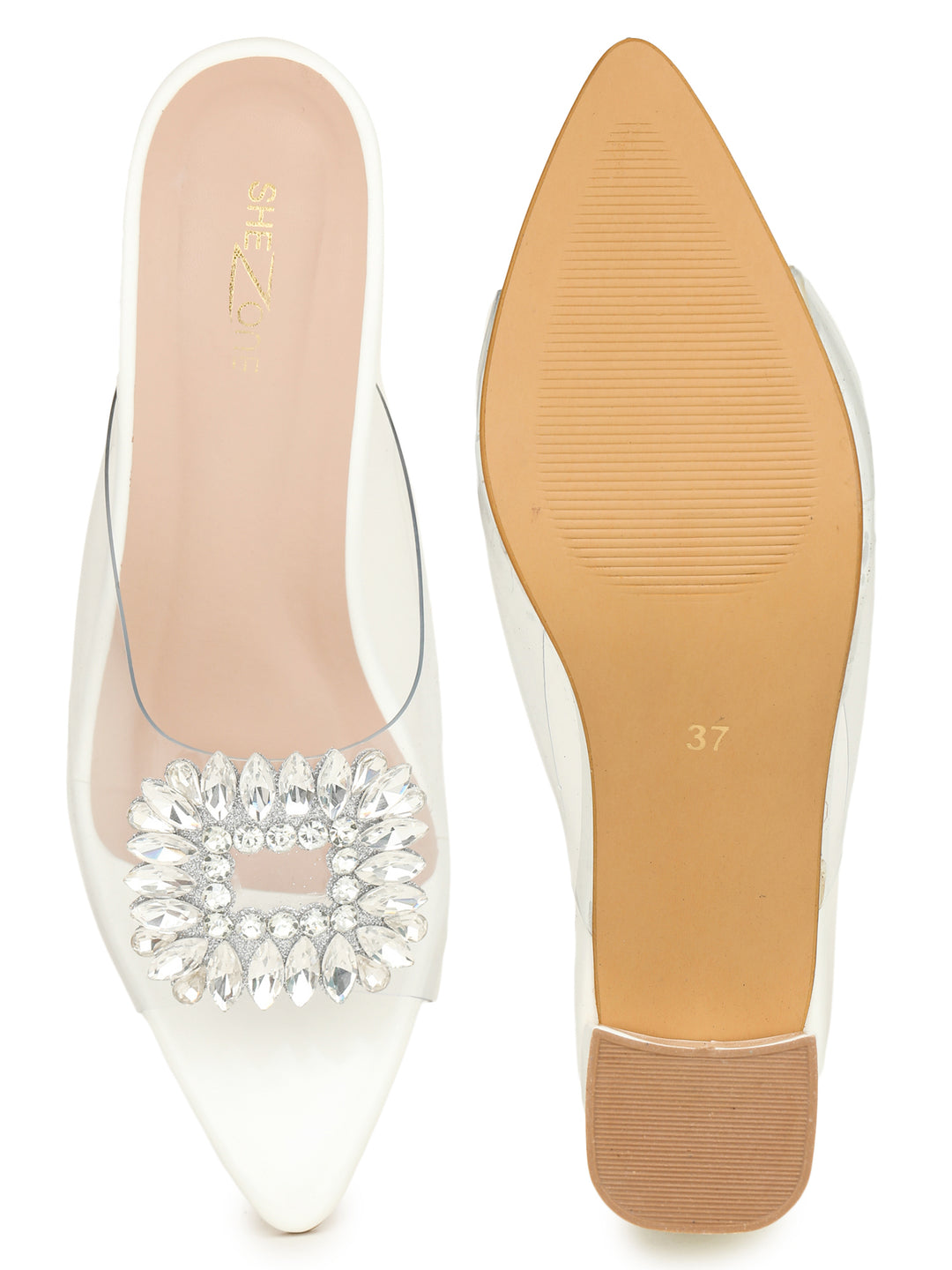 Shezone White Women Heels