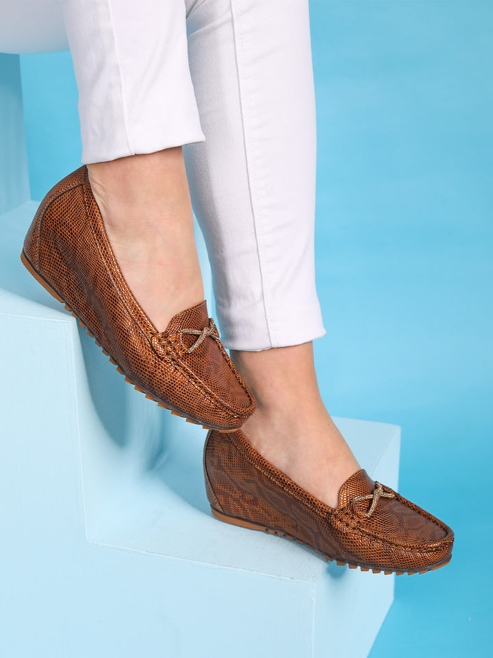 Shezone Tan Women Loafers