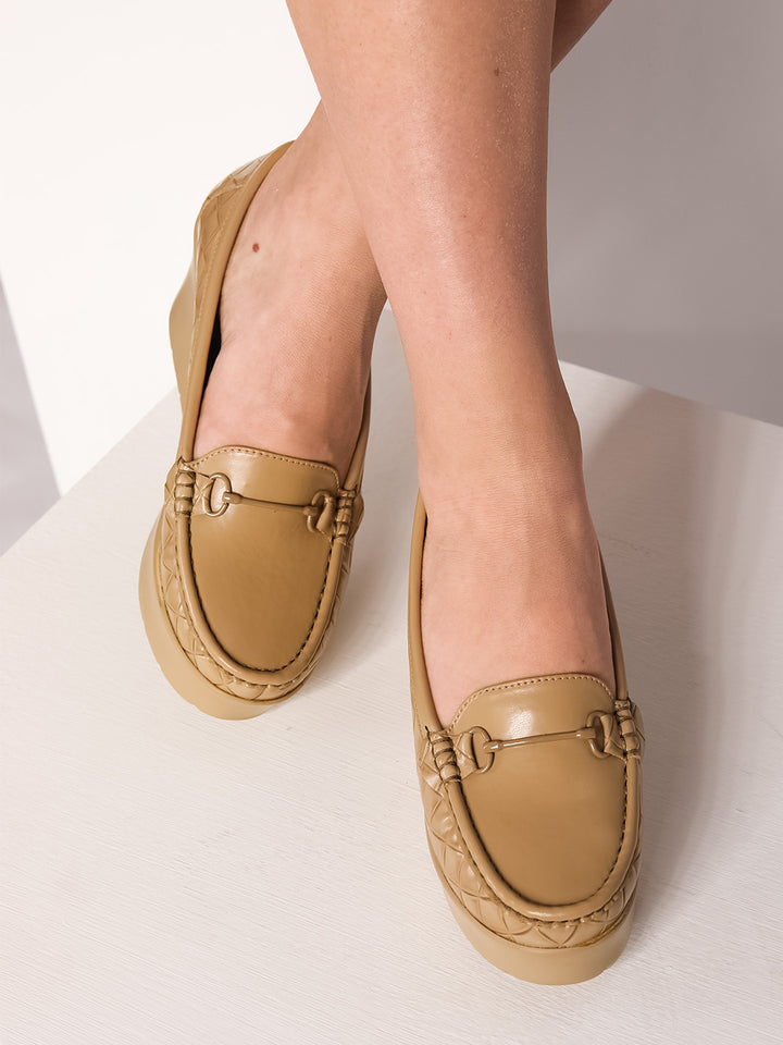 Shezone Beige Women Loafers