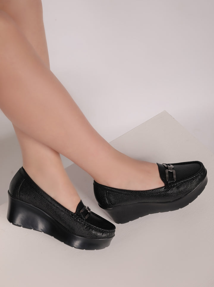 Shezone Black Women Loafers