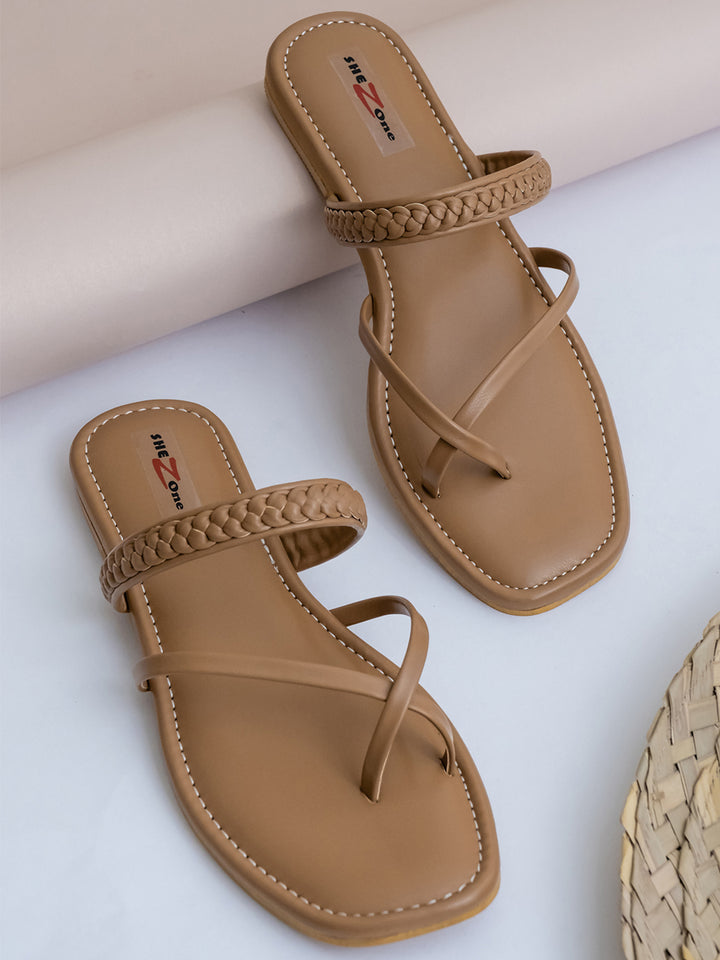 Shezone Beige Women Flats