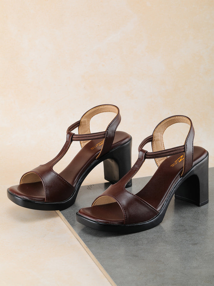 Shezone Brown Women Heels