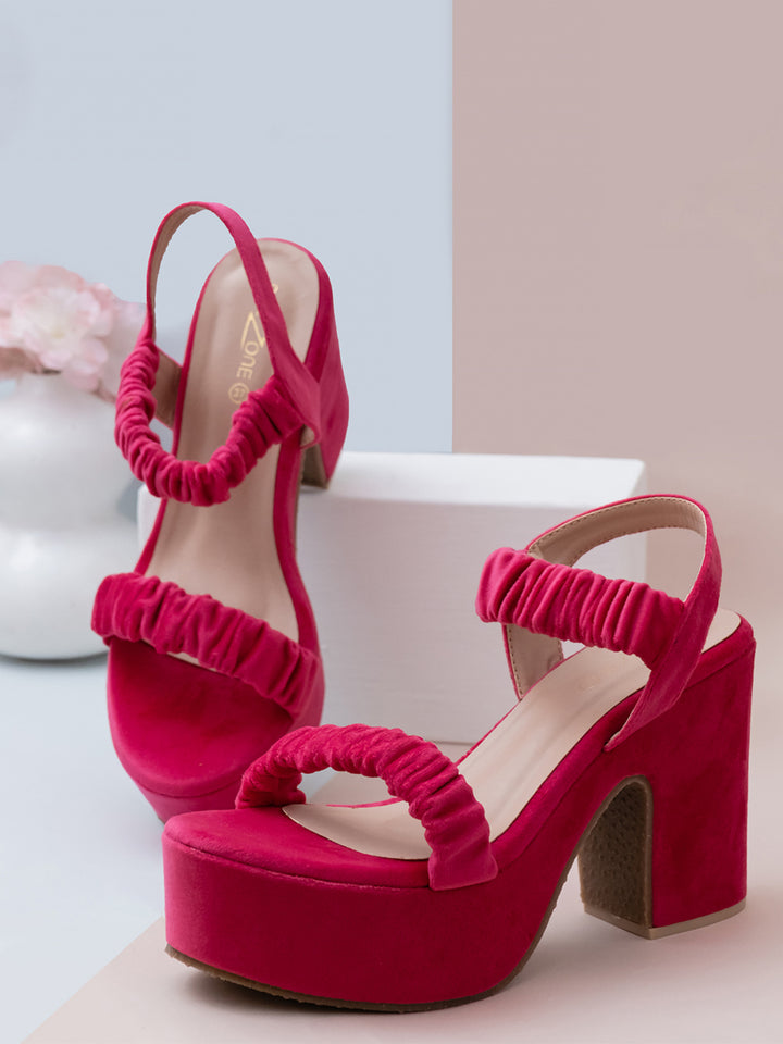 Shezone Pink Women Heels