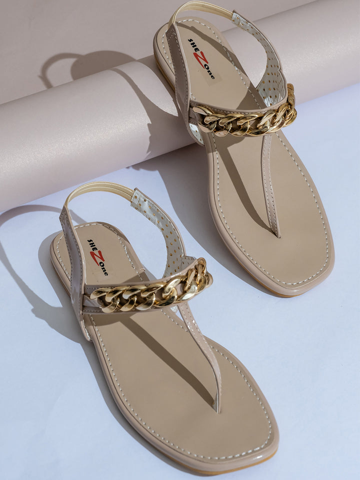 Shezone Cream Women Flats