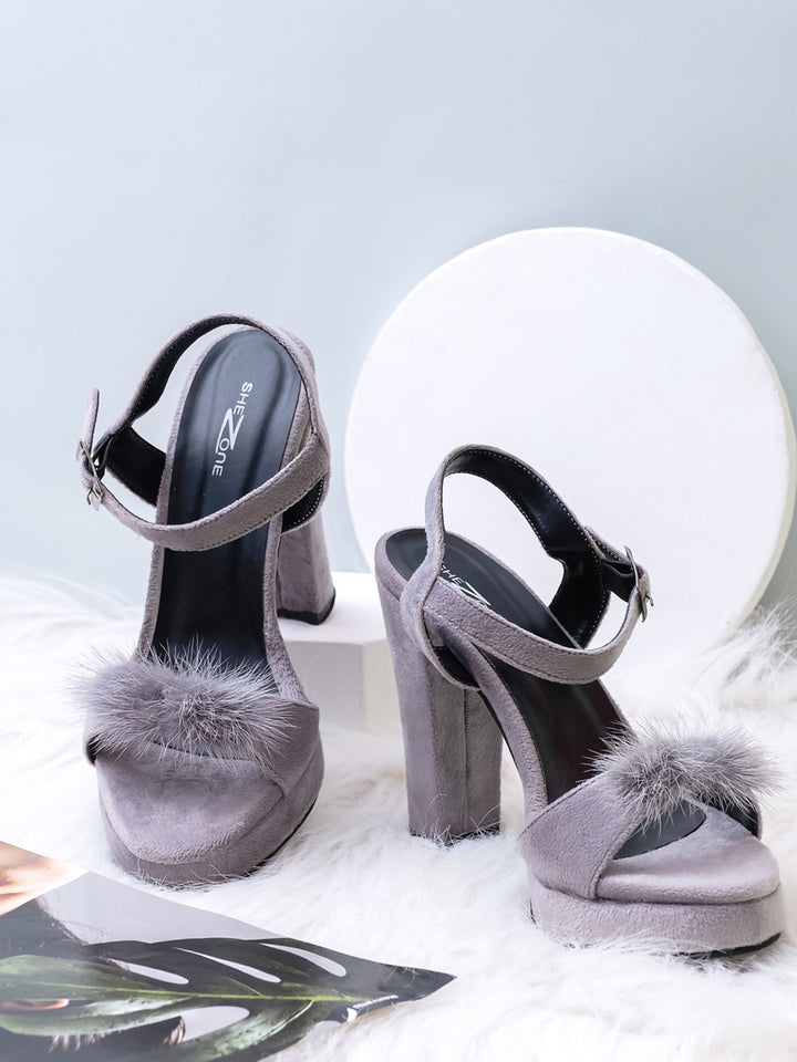 Shezone Grey Women Heels