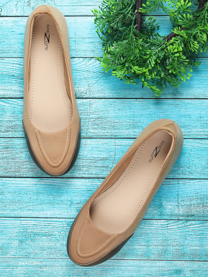 Shezone Women Beige Flats