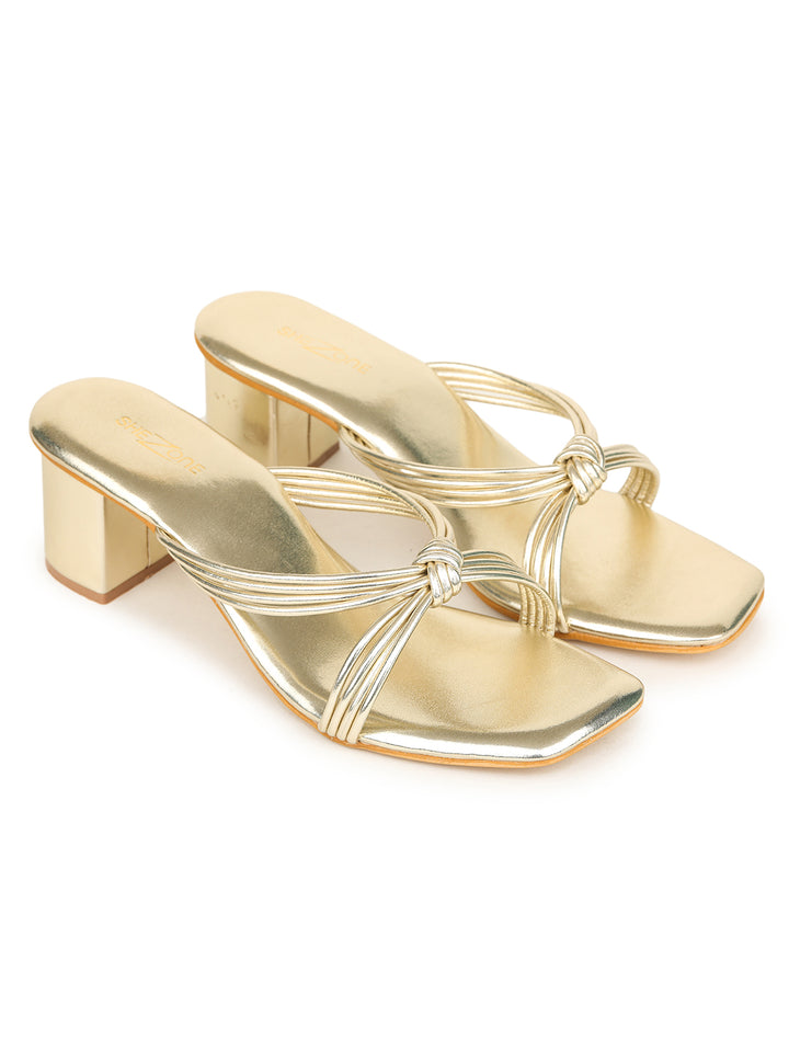 Shezone Golden Women Heels