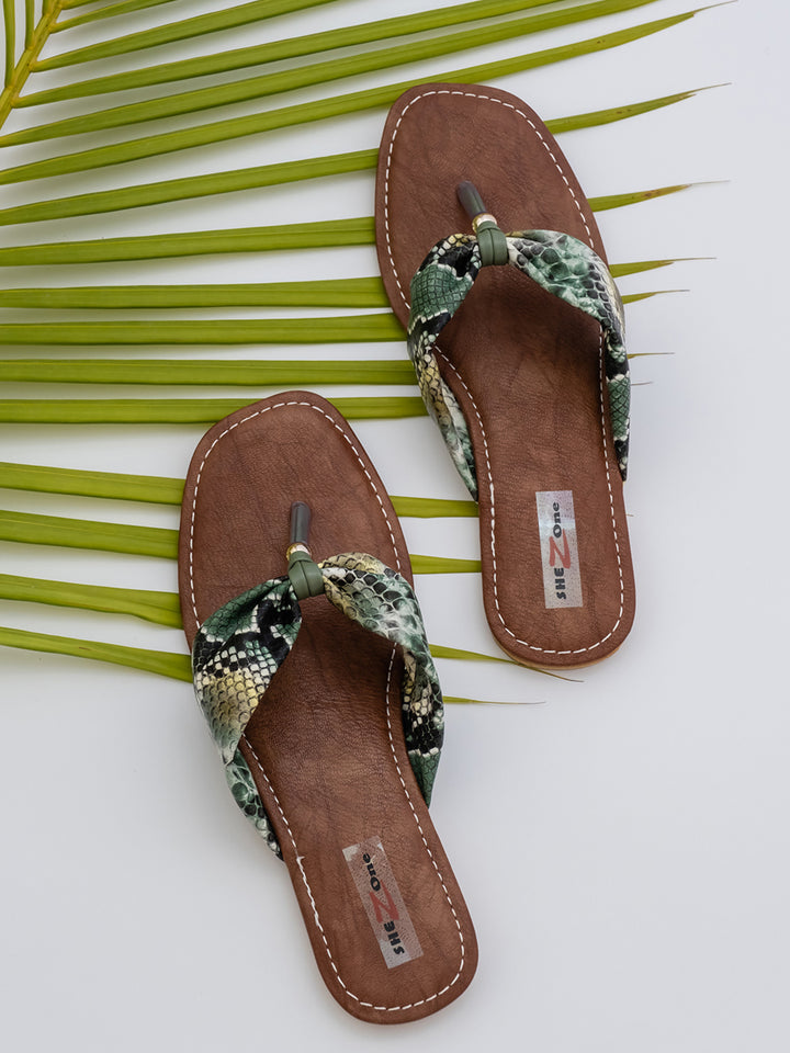 Shezone Green Women Flats