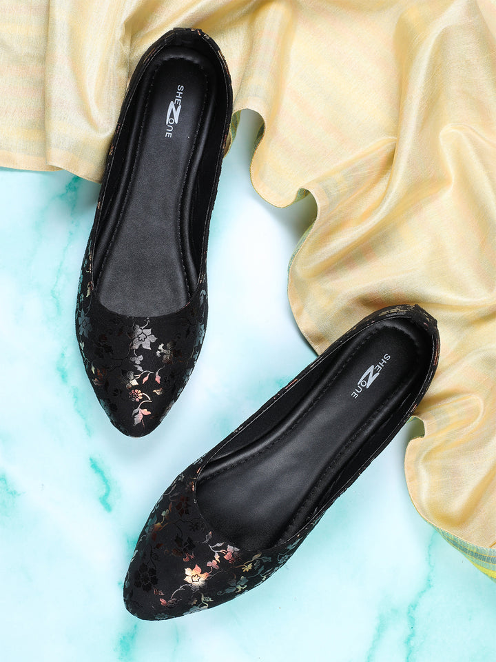 Shezone Women Black Flats