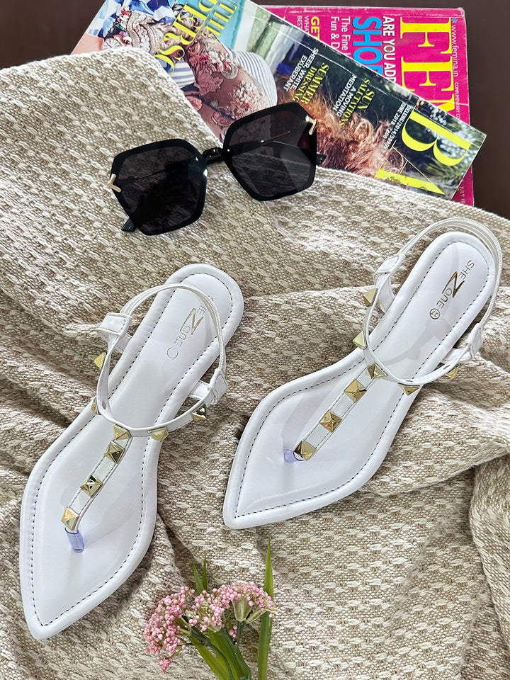 Shezone White Women Flats