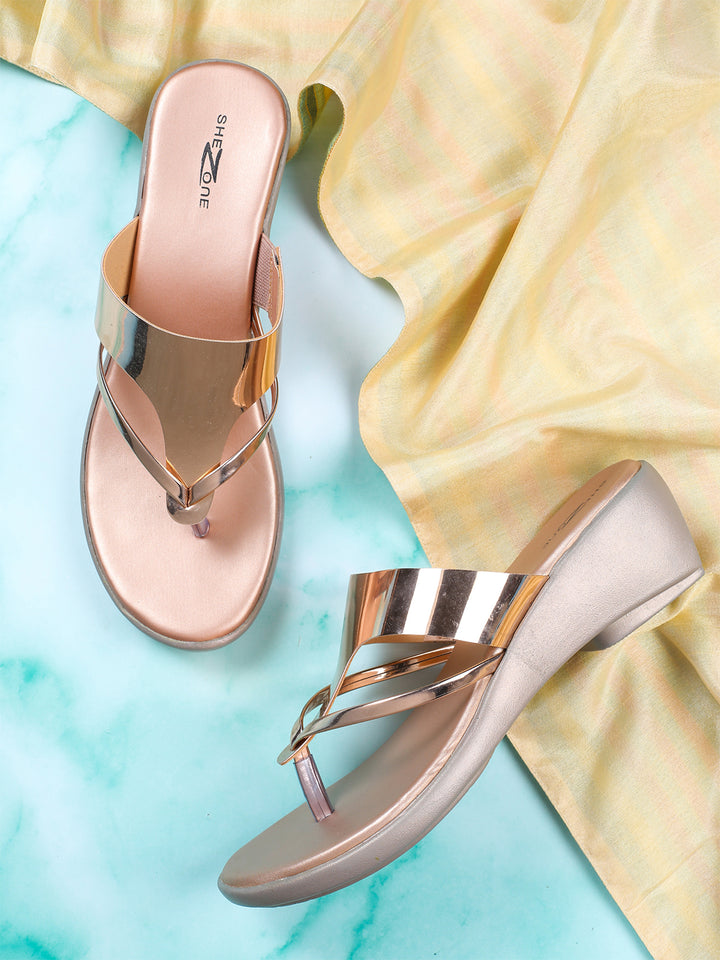 Shezone Rose Gold Women Heels