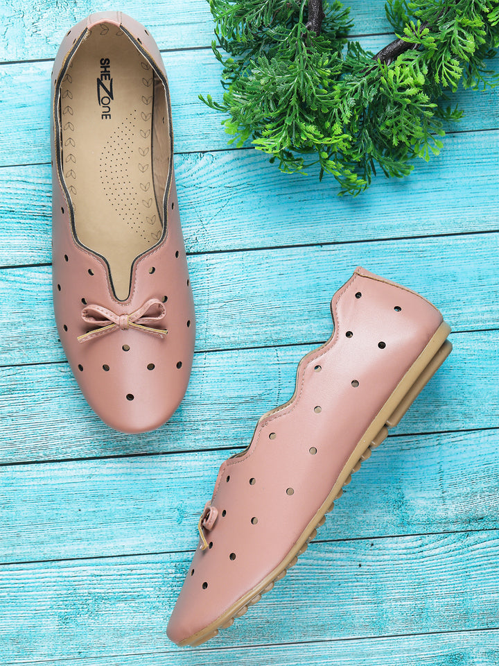 Shezone Women Peach Flats