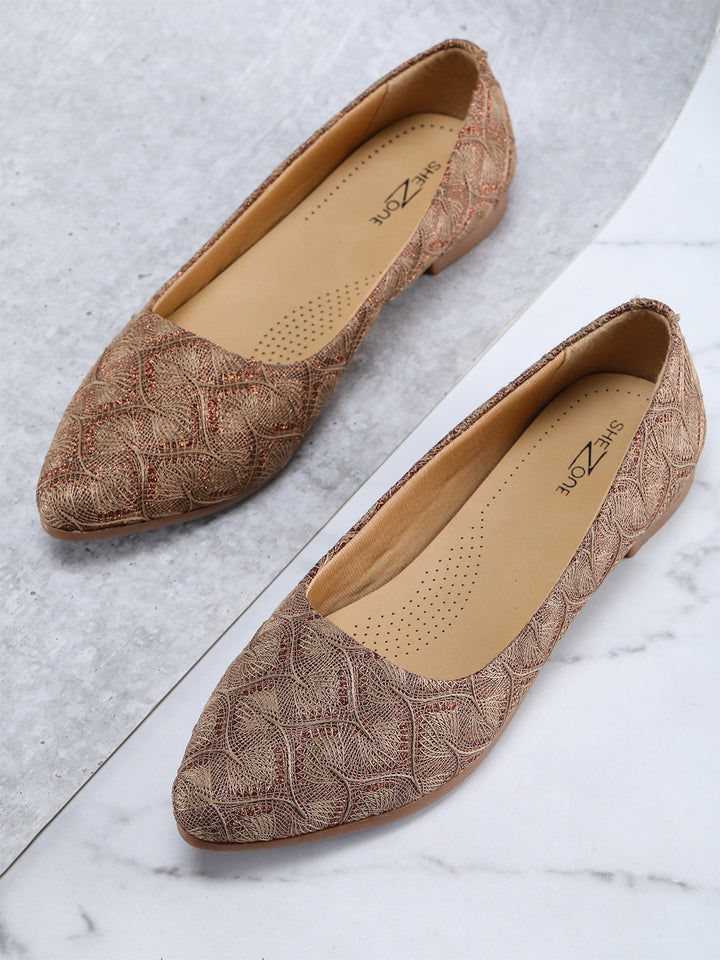 Shezone Beige Women Flats