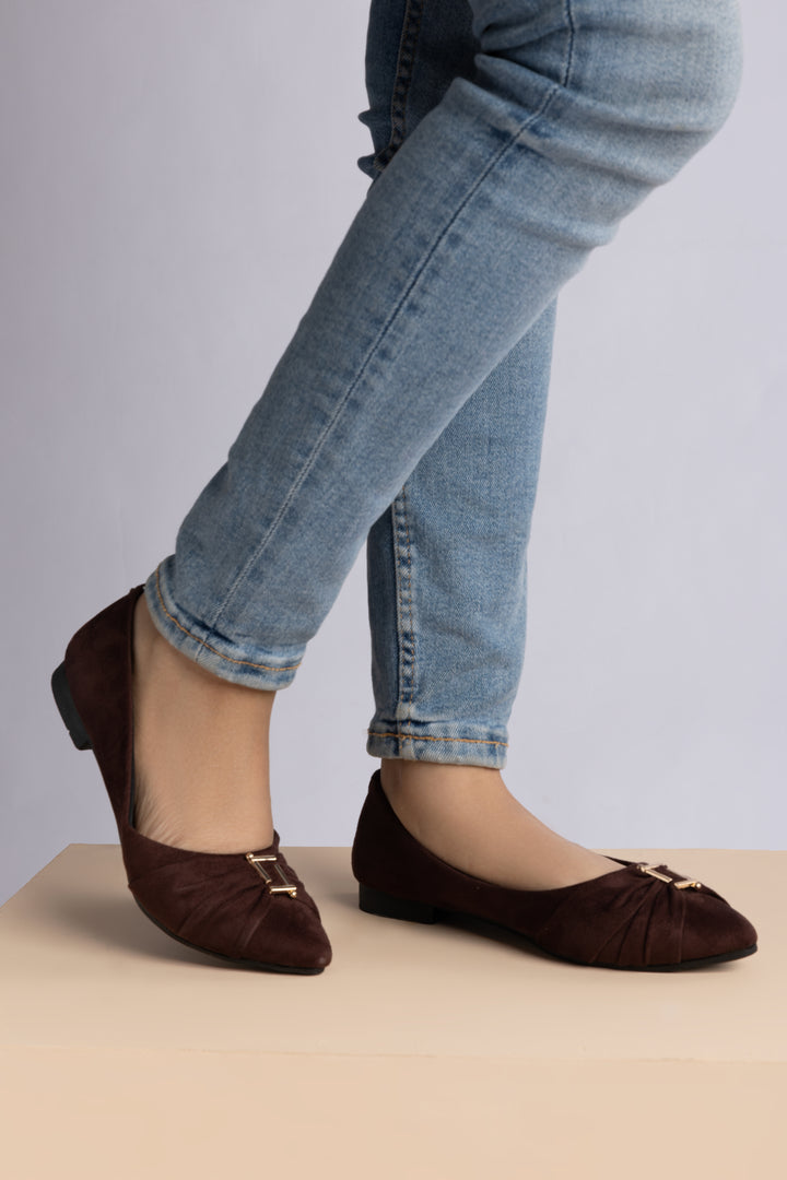 Shezone Brown Women Flats