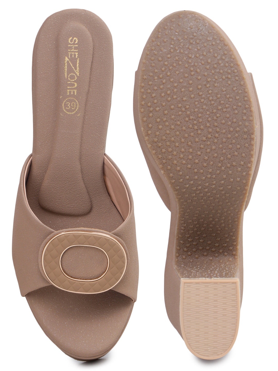Shezone Beige Women Heels