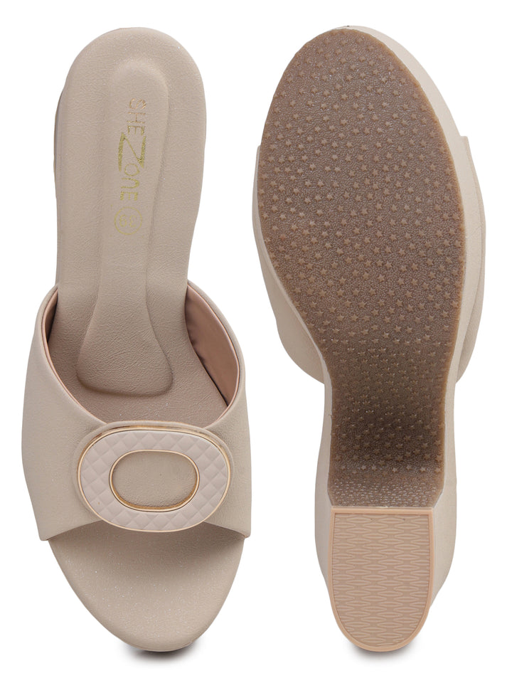 Shezone Cream Women Heels