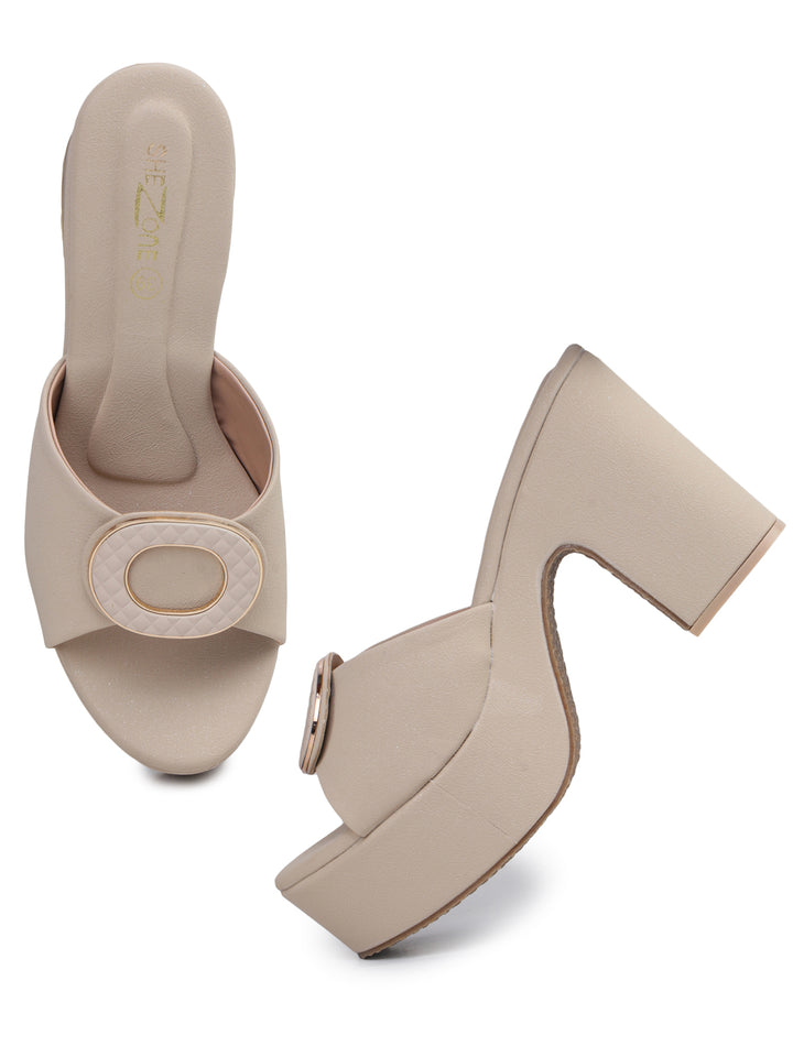 Shezone Cream Women Heels