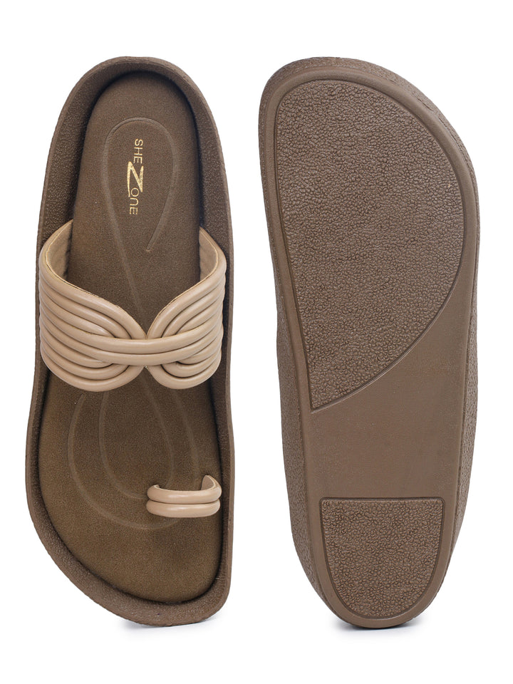 Shezone Beige Women Flats