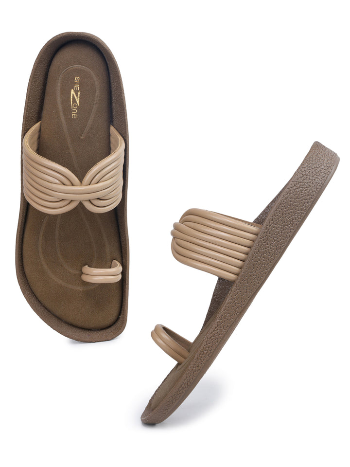 Shezone Beige Women Flats