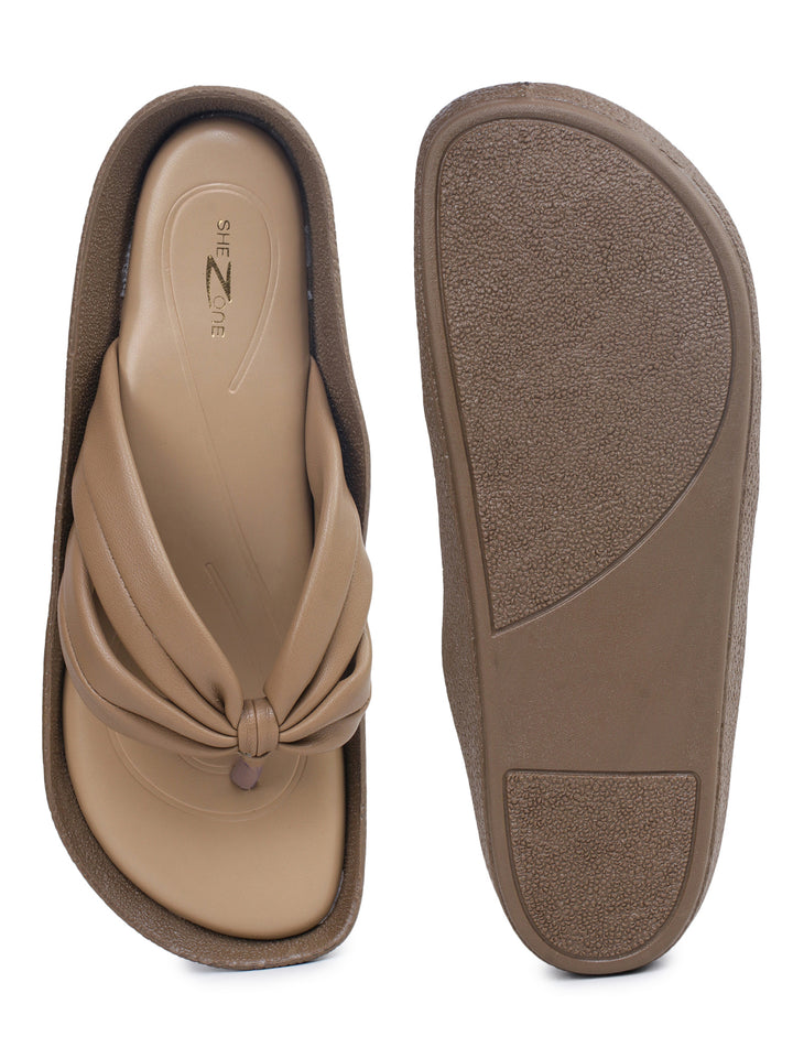 Shezone Beige Women Flats