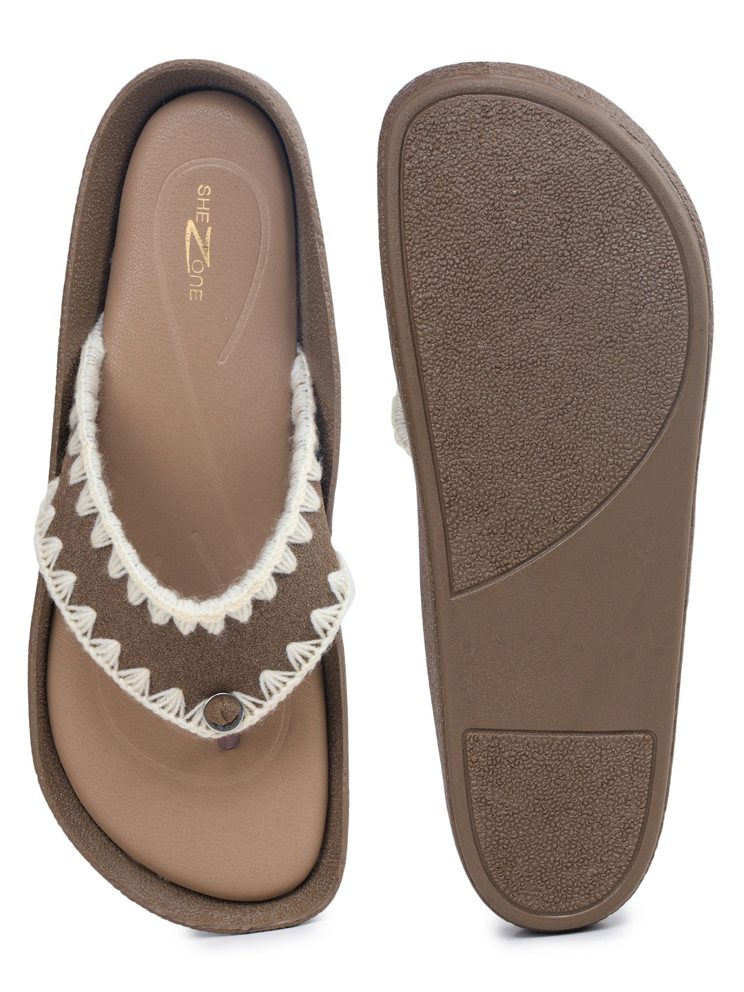 Shezone Beige Women Flats