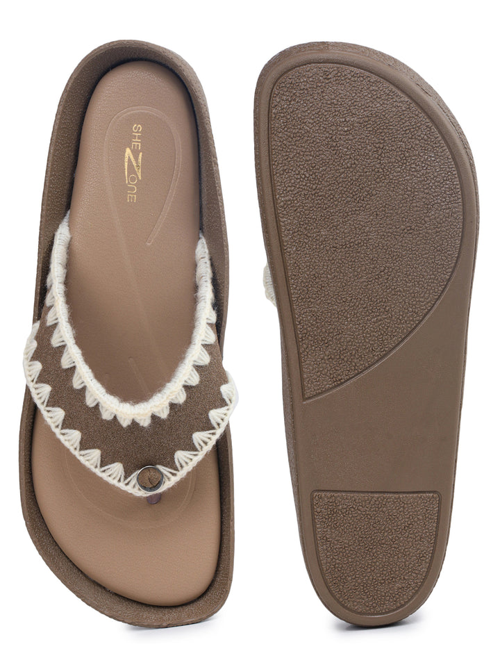 Shezone Beige Women Flats