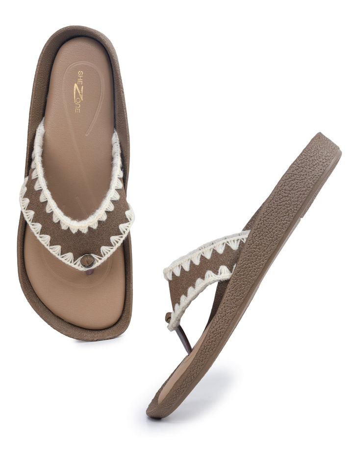 Shezone Beige Women Flats