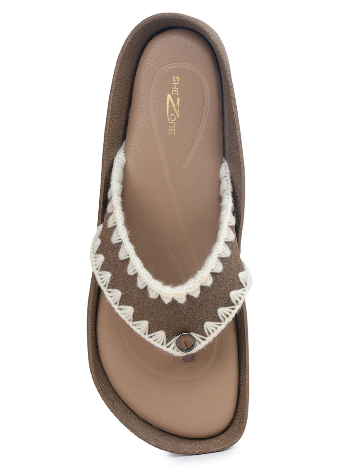 Shezone Beige Women Flats