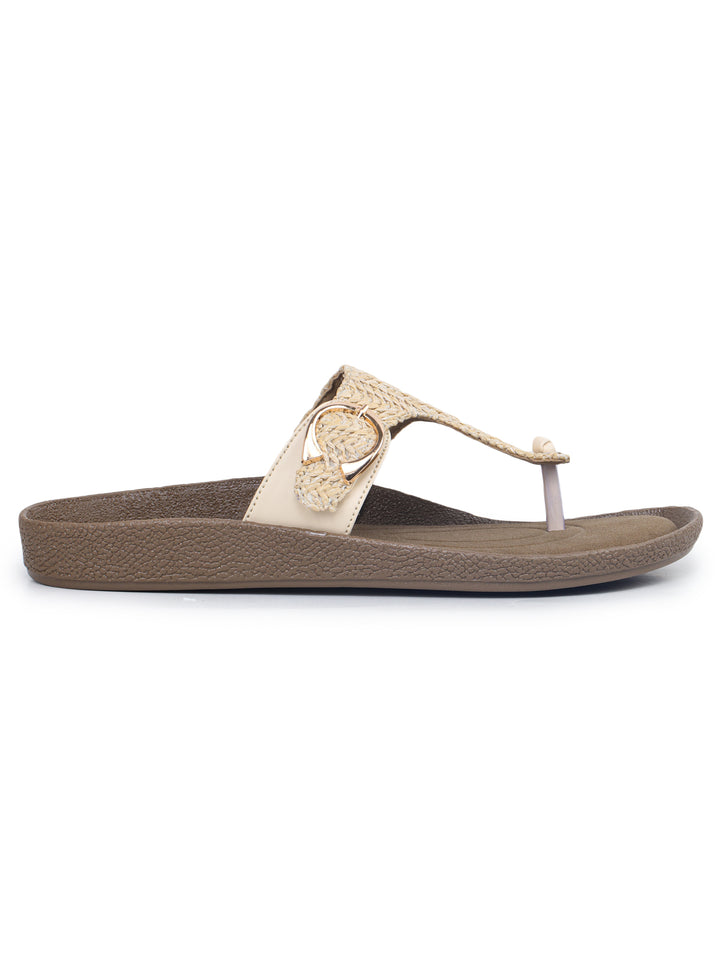 Shezone Cream Women Flats
