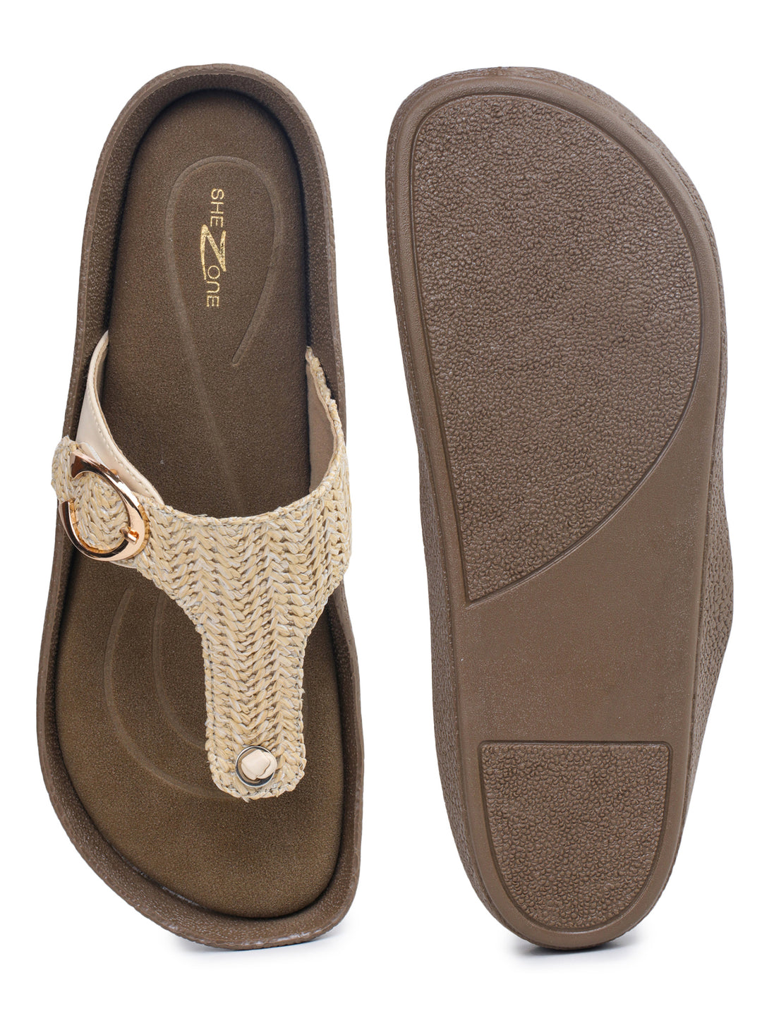 Shezone Cream Women Flats