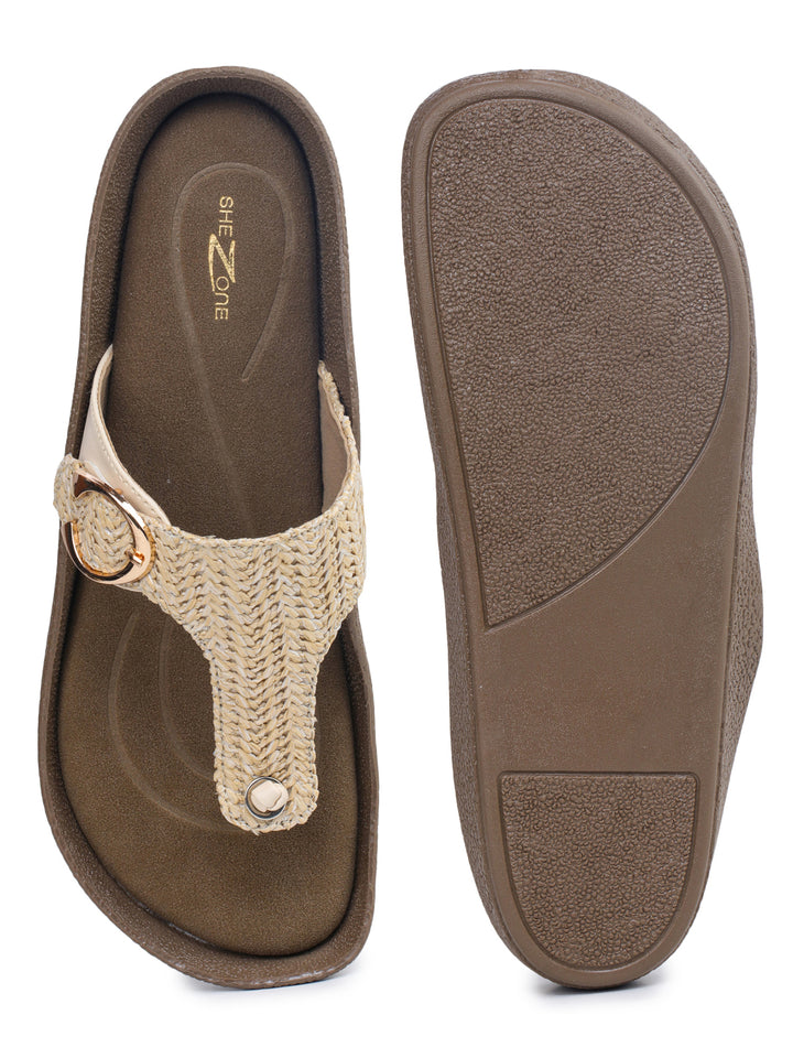 Shezone Cream Women Flats