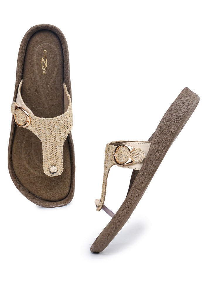 Shezone Cream Women Flats