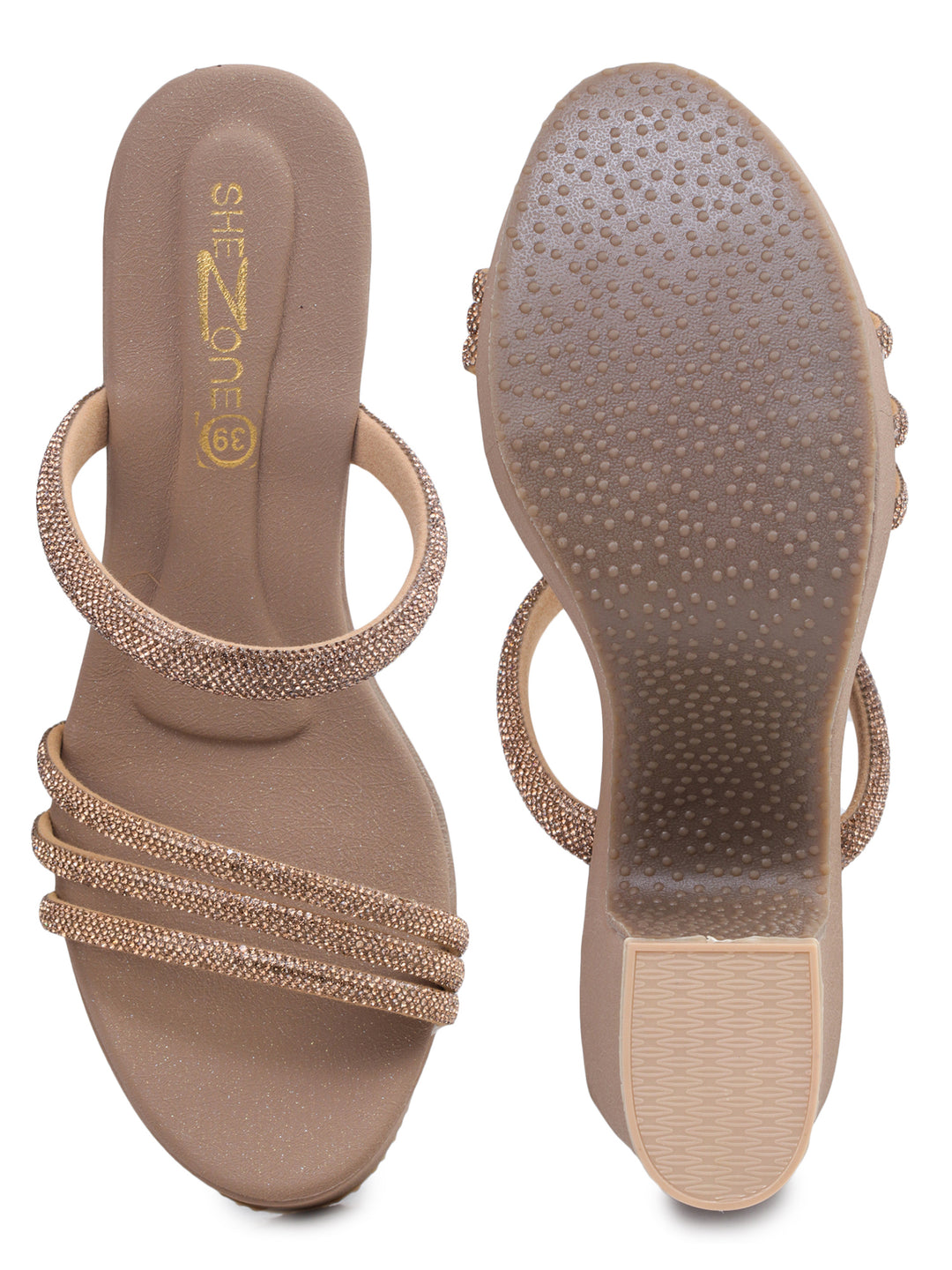 Shezone Beige Women Heels