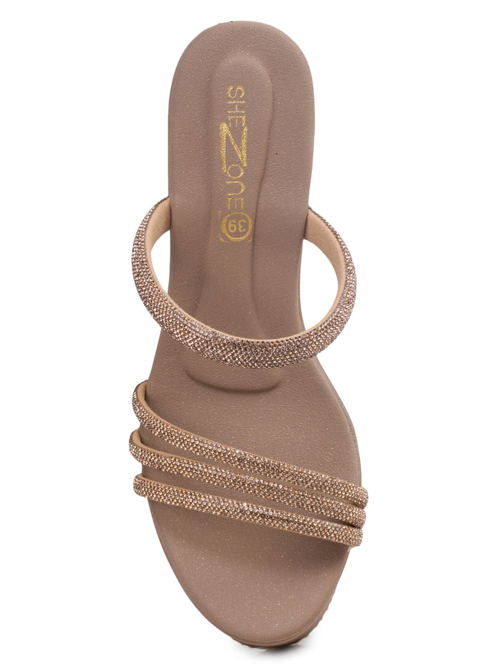 Shezone Beige Women Heels