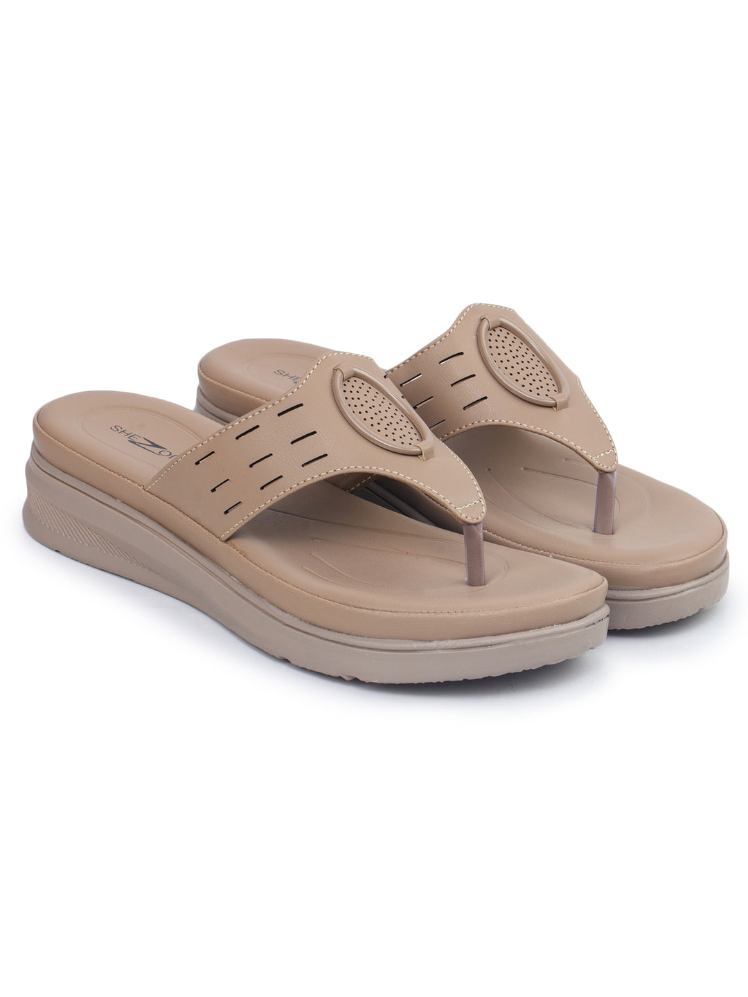 Shezone Beige Women Heels
