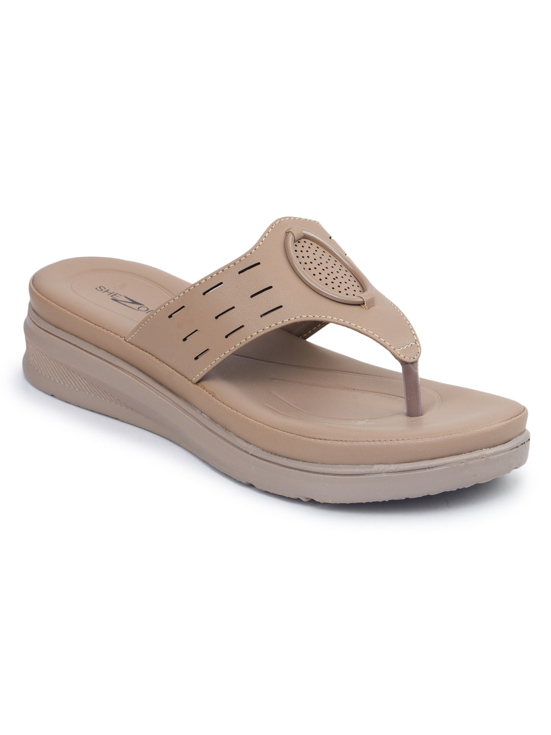 Shezone Beige Women Heels