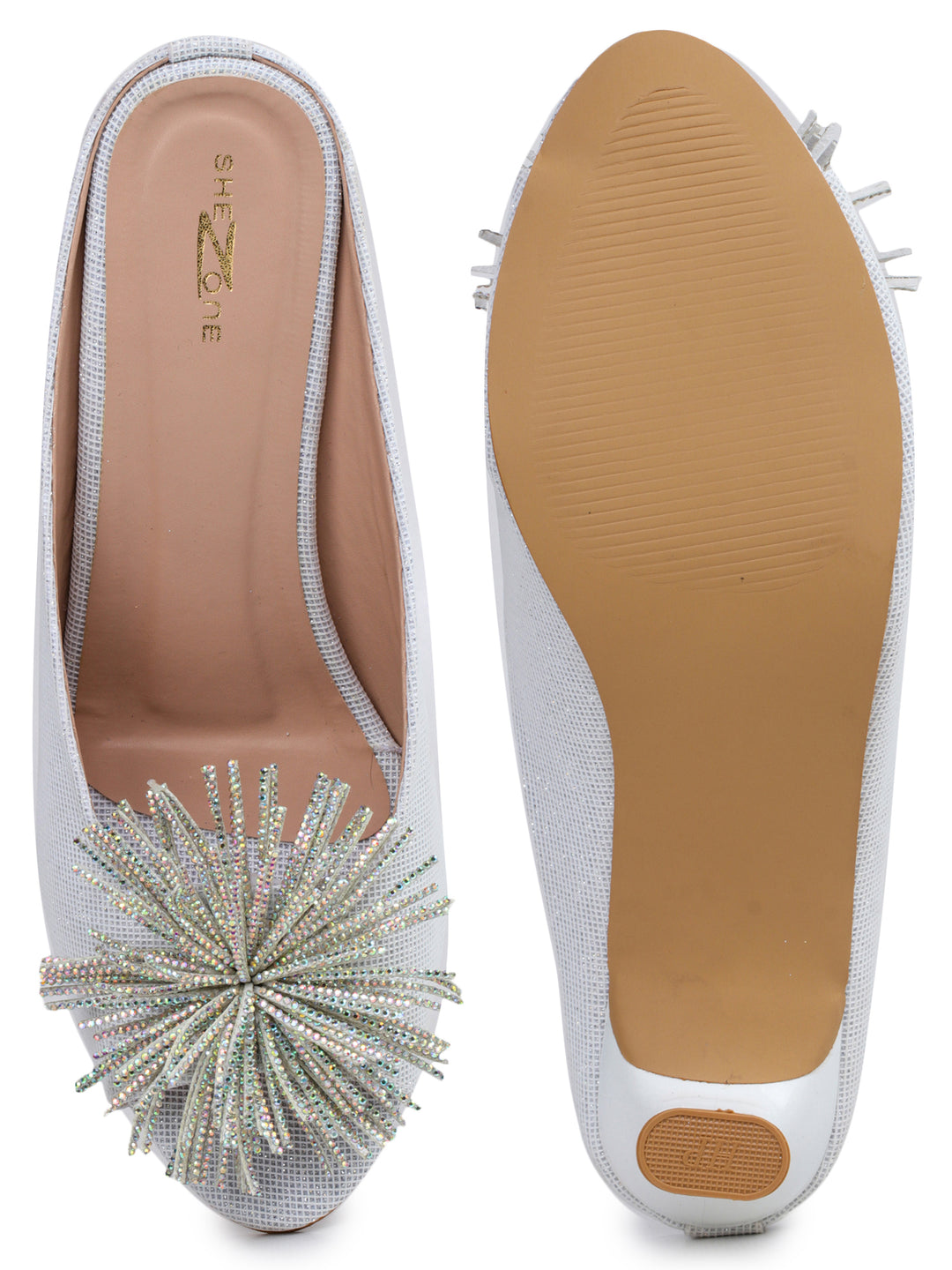 Shezone White Women Heels