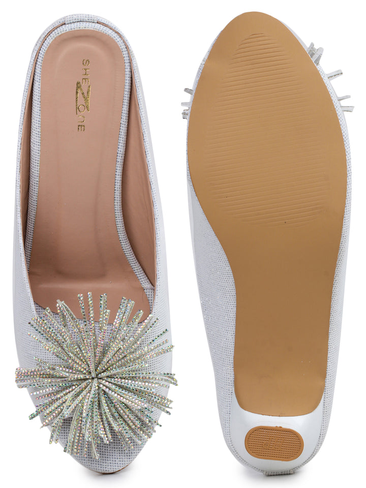 Shezone White Women Heels