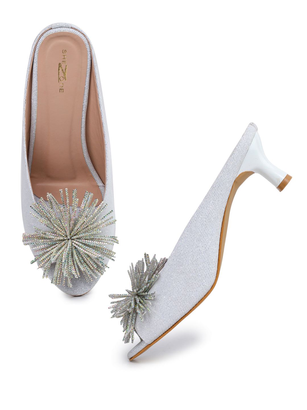 Shezone White Women Heels
