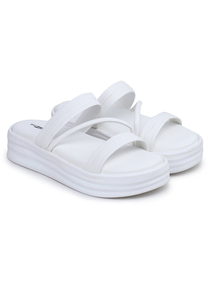Shezone White Women Heels
