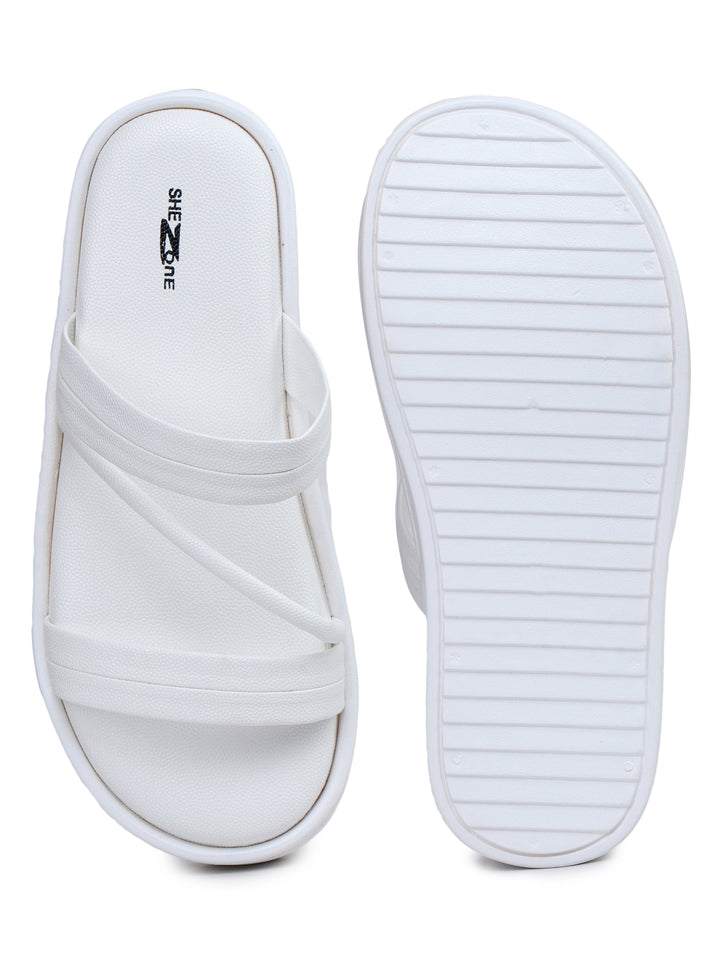 Shezone White Women Heels