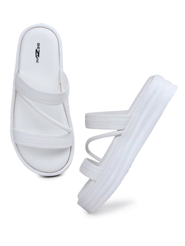 Shezone White Women Heels