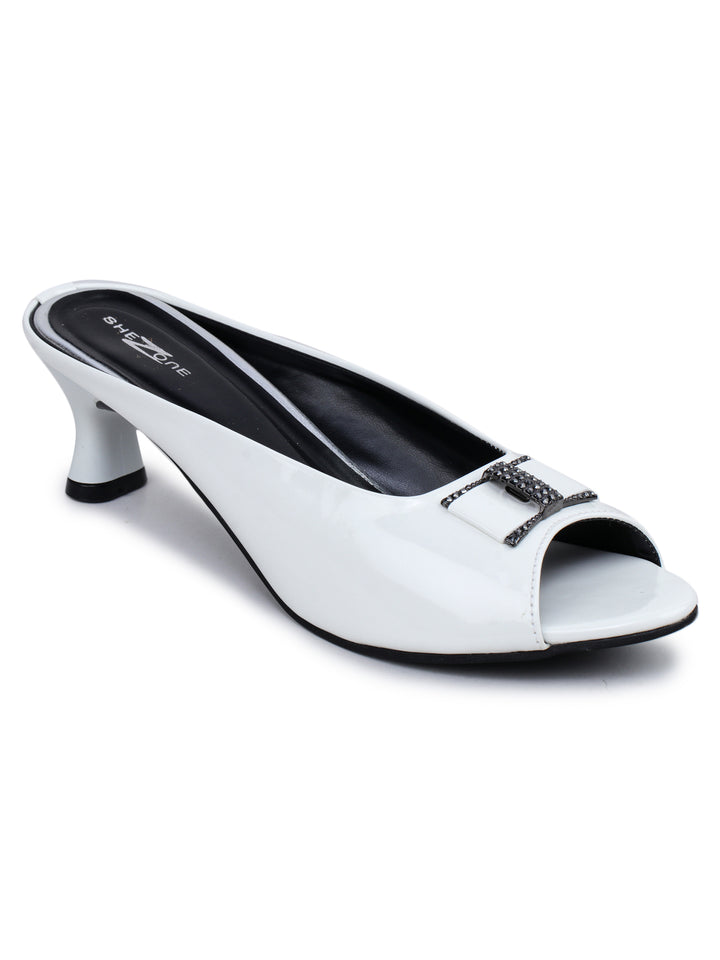 Shezone White Women Heels