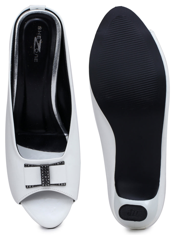 Shezone White Women Heels