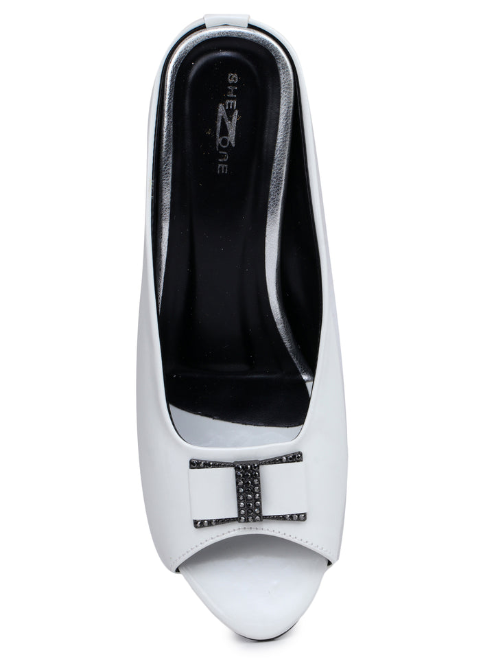 Shezone White Women Heels