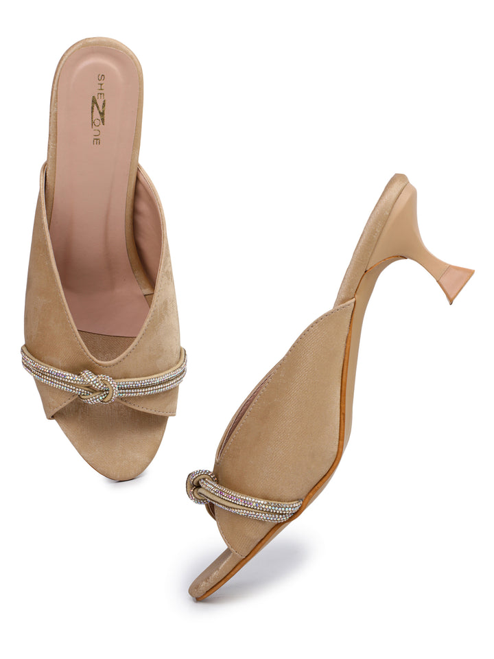 Shezone Beige Women Heels
